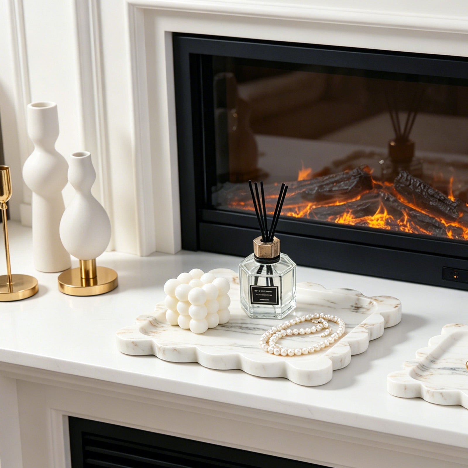 Koville Natural Stone Jewelry Trays in Oriental Calacatta, product view 4