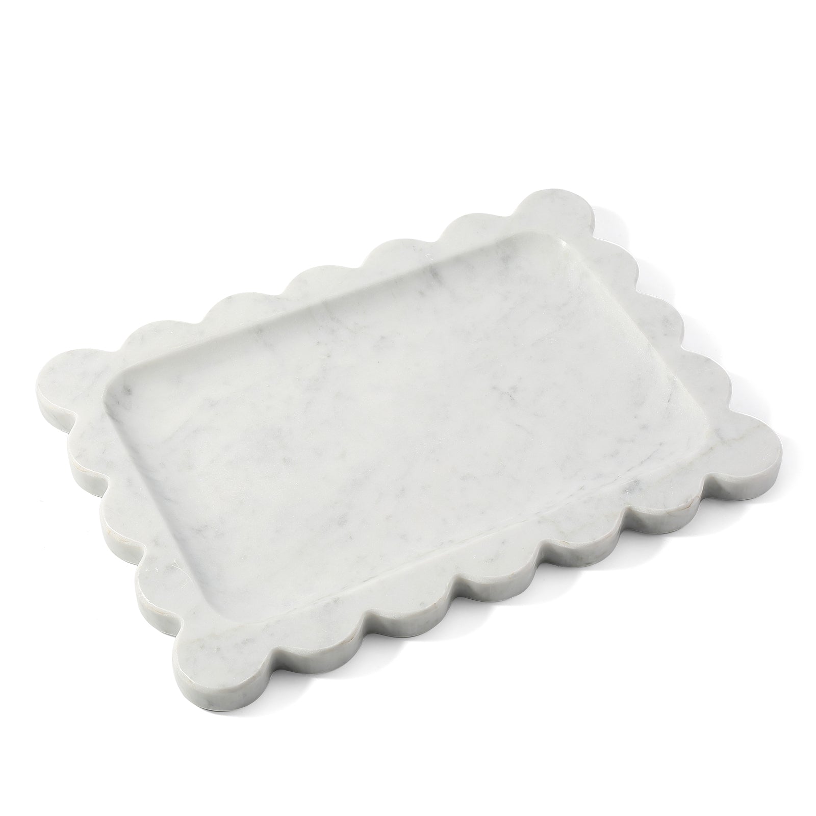 Koville white decorative tray in natural stone