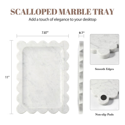 Koville Natural Stone Jewelry Trays in Bianco Carrara, product view 12