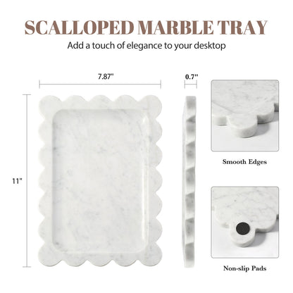 Koville Natural Stone Jewelry Trays in Bianco Carrara, product view 12