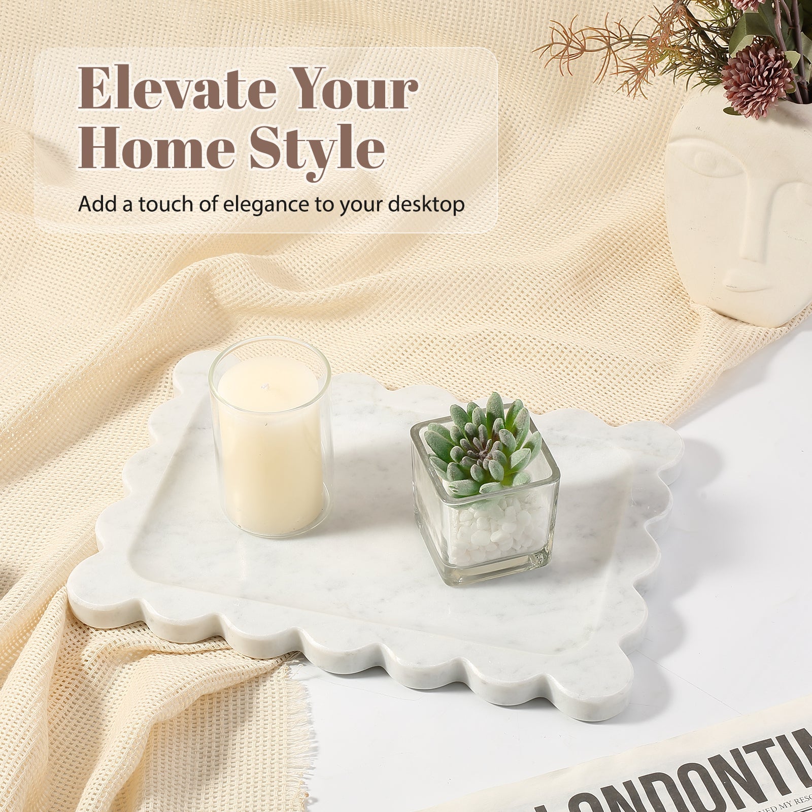 Koville Natural Stone Jewelry Trays in Bianco Carrara, product view 14