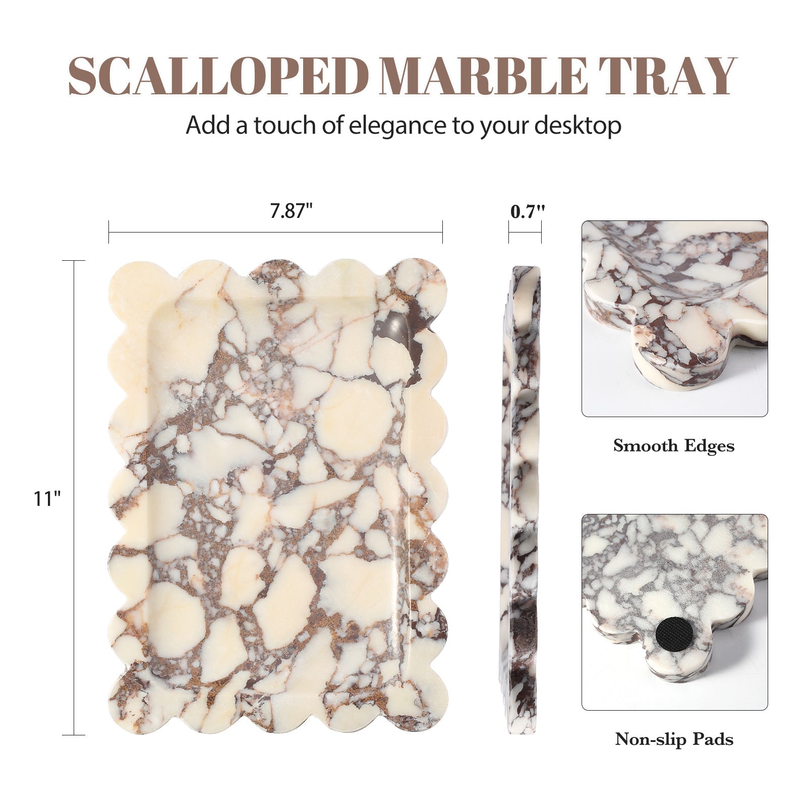 Koville Natural Stone Jewelry Trays in Calacatta Viola, product view 17