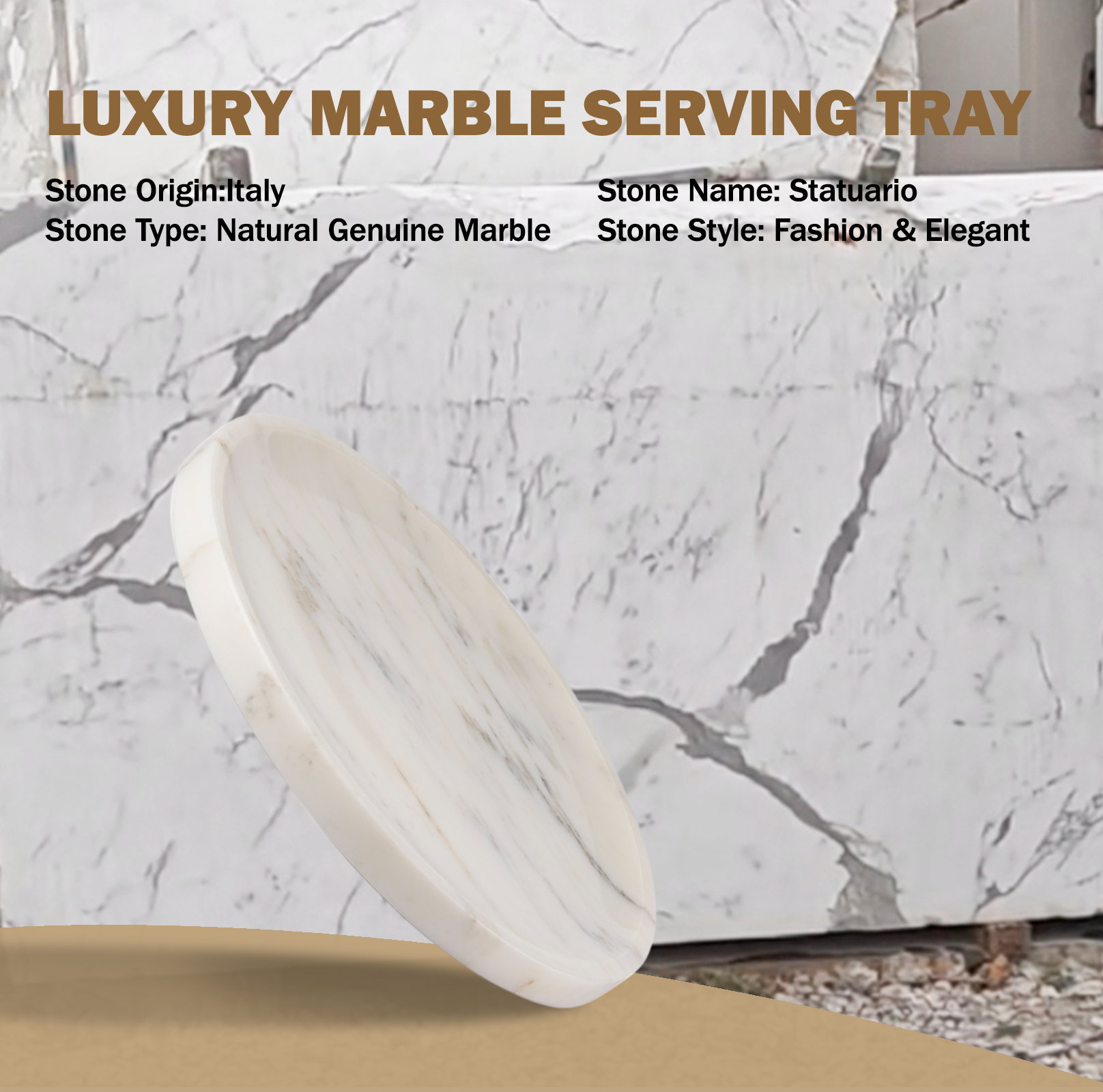 Koville round serving tray in multiple sizes for table styling