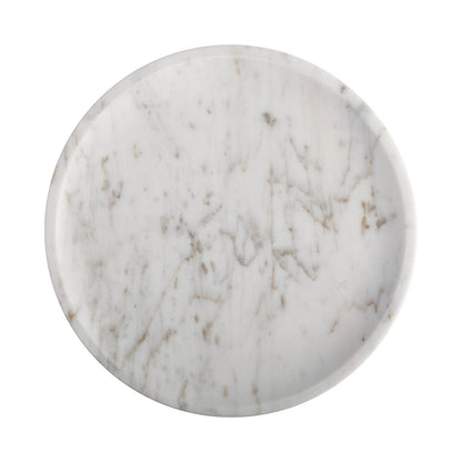 Koville round serving tray in multiple sizes for table styling in Volakas natural stone