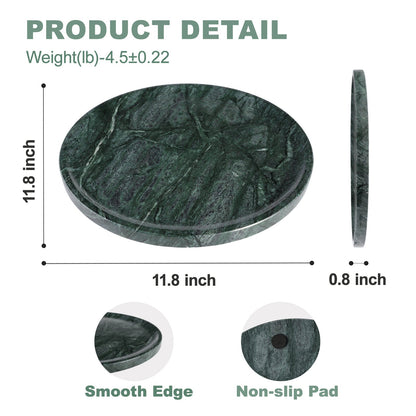 Koville round serving tray in multiple sizes for table styling in Indian Green natural stone