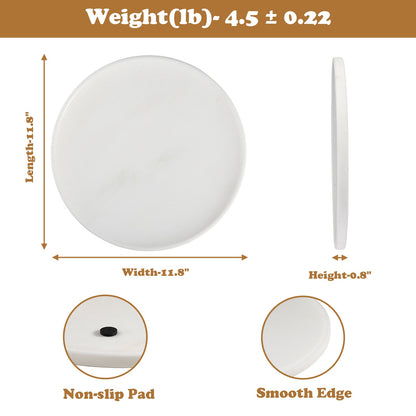 Koville round serving tray in multiple sizes for table styling in Namib Fantasy natural stone
