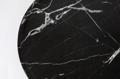Koville round serving tray in multiple sizes for table styling in Nero Marquina natural stone