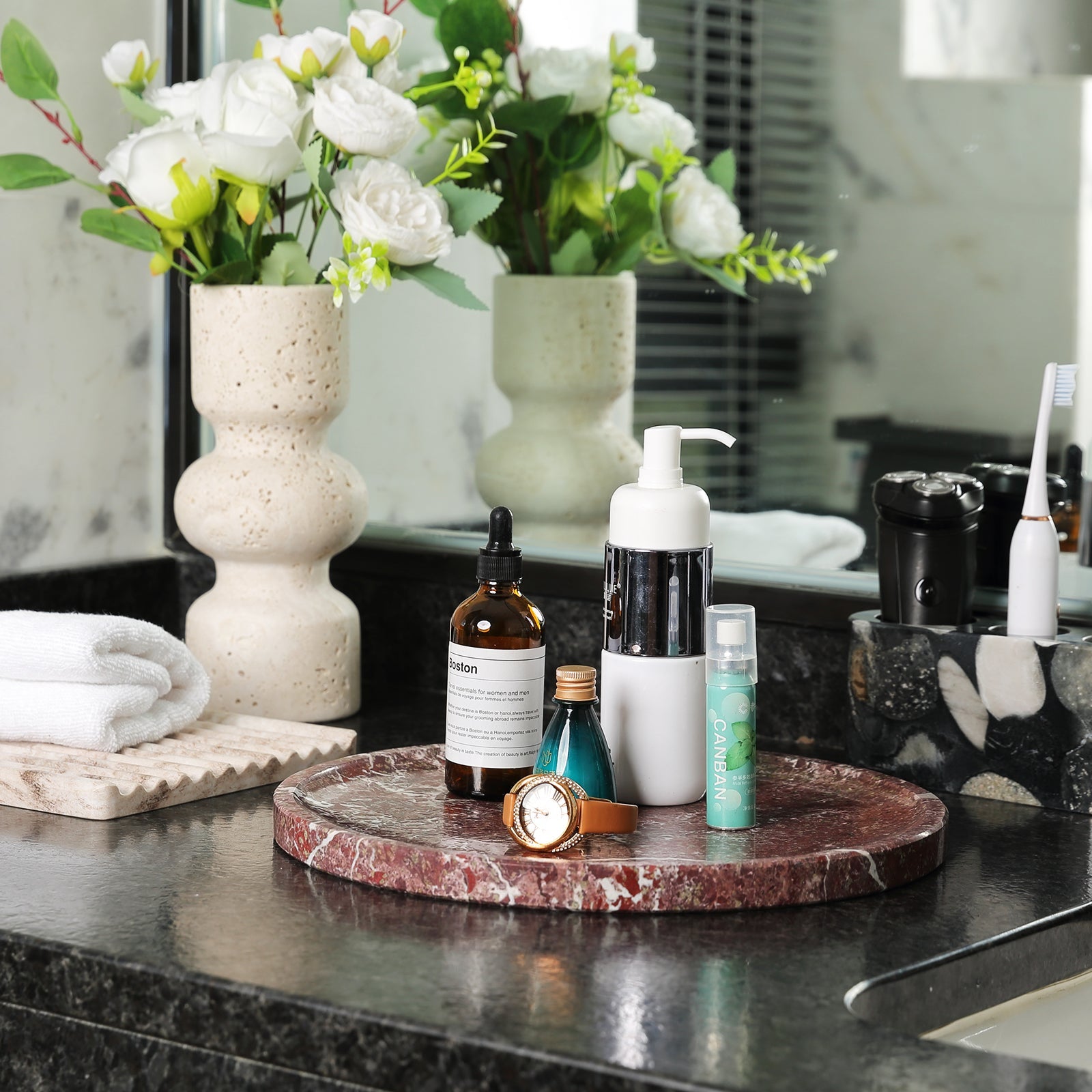 Koville Natural Stone Serving Tray for Table Styling - 300 in natural stone, product view 11
