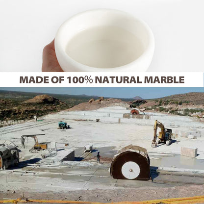 Koville Natural Marble natural marble shaving bowl with brush in Namib Fantasy for bathroom vanity