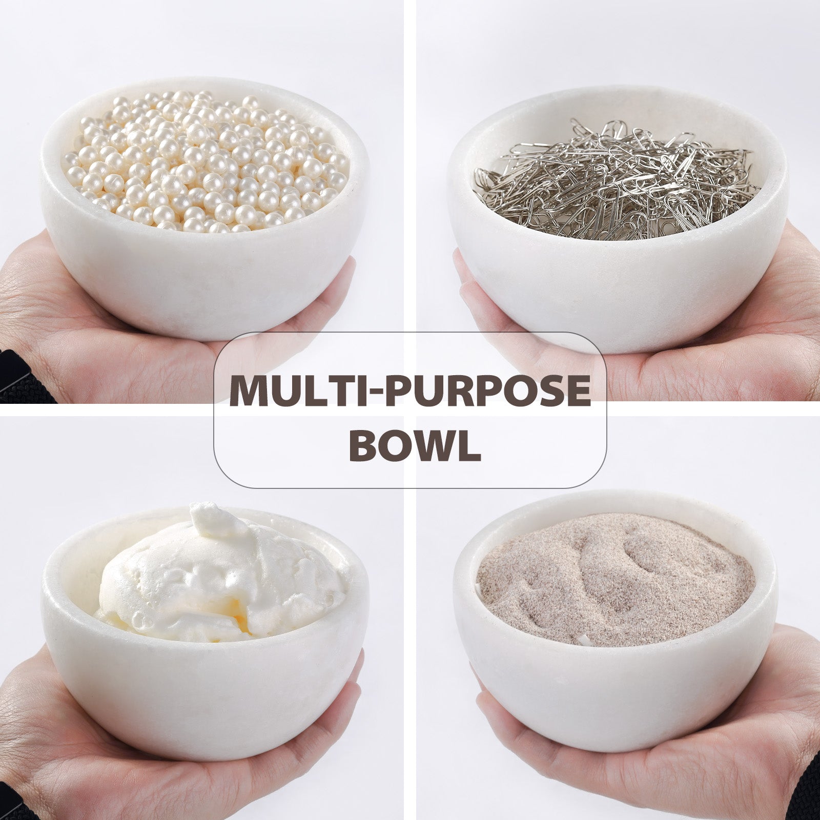 Koville Natural Marble natural marble shaving bowl with brush in Namib Fantasy for bathroom vanity