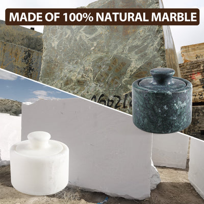 Koville marble spice cellar set in natural stone