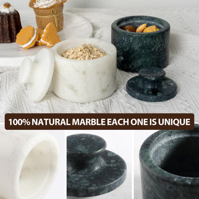 Koville marble spice cellar set in natural stone