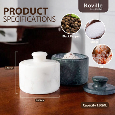 Koville marble spice cellar set in natural stone