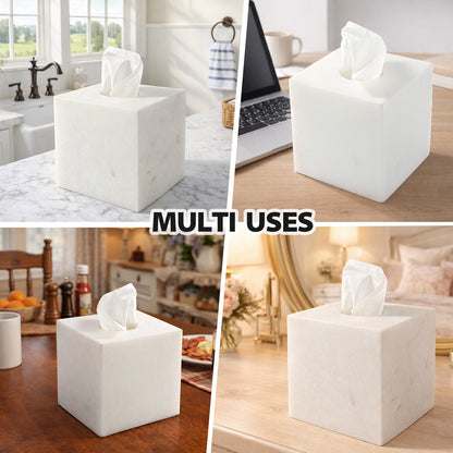 Koville Natural Stone Square Tissue Box for Tabletops - 145 x 145 x 145 in natural stone, product view 12