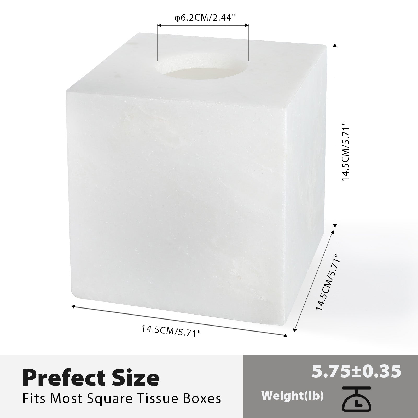 Koville Natural Stone Square Tissue Box for Tabletops - 145 x 145 x 145 in natural stone, product view 8
