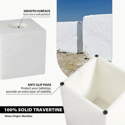 Koville Natural Stone Square Tissue Box for Tabletops - 145 x 145 x 145 in natural stone, product view 10