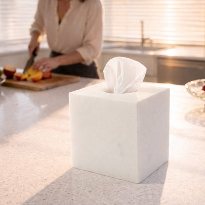Koville Natural Stone Square Tissue Box for Tabletops - 145 x 145 x 145 in natural stone, product view 11