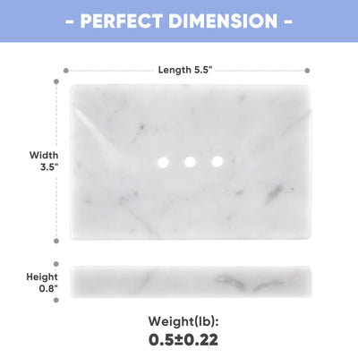 Koville Bianco Carrara marble square soap dish with beveled inset with a recessed soap bed and beveled marble edge for a bathroom vanity or shower ledge