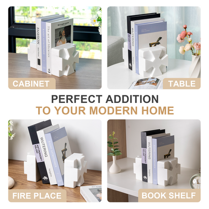 Koville natural stone square bookend in Volakas - design detail