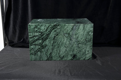 Koville Square Splicing Natural Stone Side Table in Indian Green