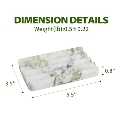 Koville Natural Marble square wavy soap dish in Bianco Palomino with sculpted wave surface
