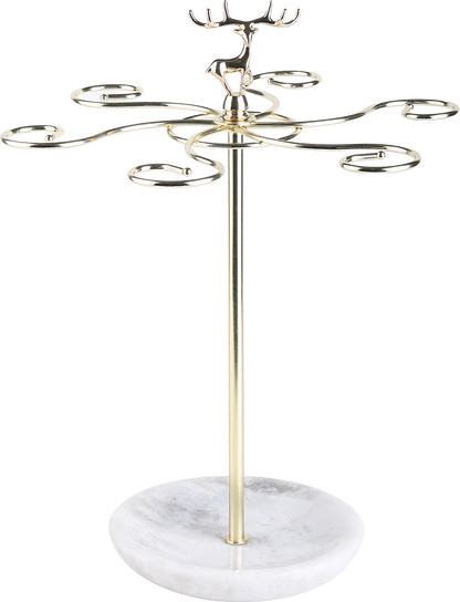 Koville Natural Stone Stemware Rack in Namib Fantasy mounted under a cabinet holding wine glasses