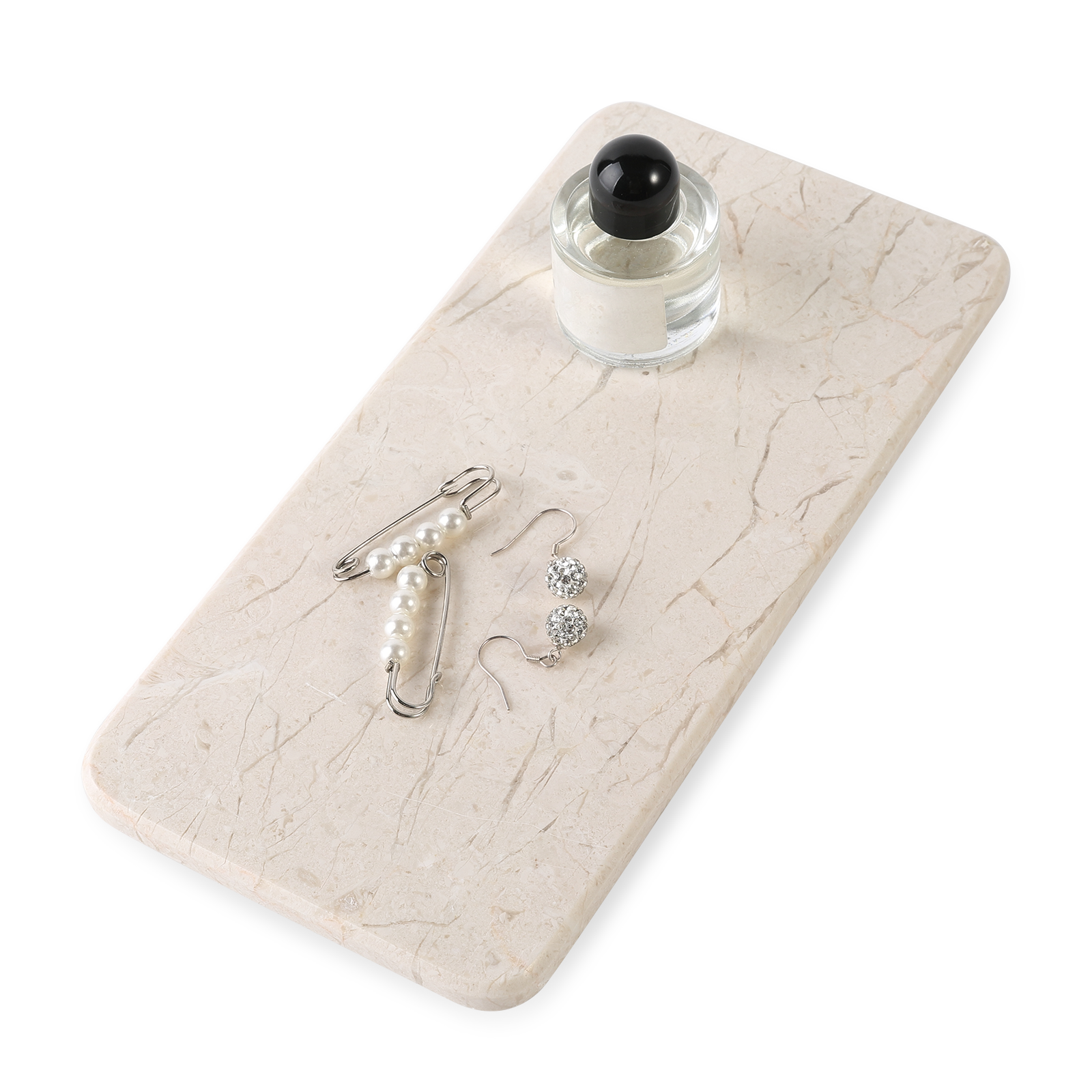 Koville natural stone storage tray in Crema Beige, 200 x 100 x 10 mm, product view