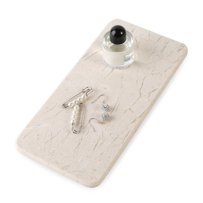 Koville natural stone storage tray in Crema Beige, 200 x 100 x 10 mm, product view