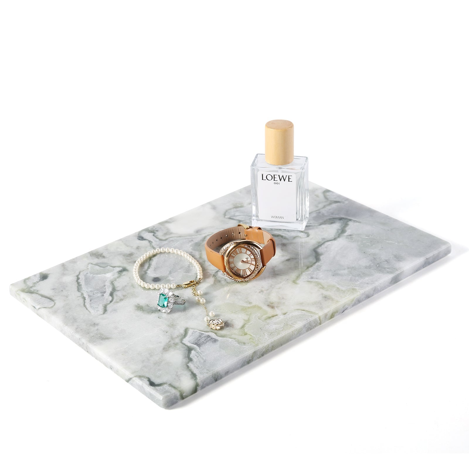 Koville natural stone storage tray in Bianco Palomino, 300 x 200 x 10 mm, product view