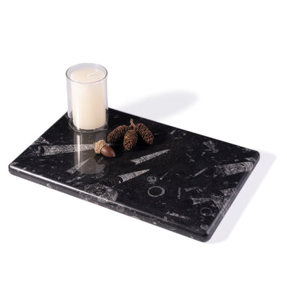 Koville natural stone storage tray in Black Fossil, 300 x 200 x 18 mm, product view