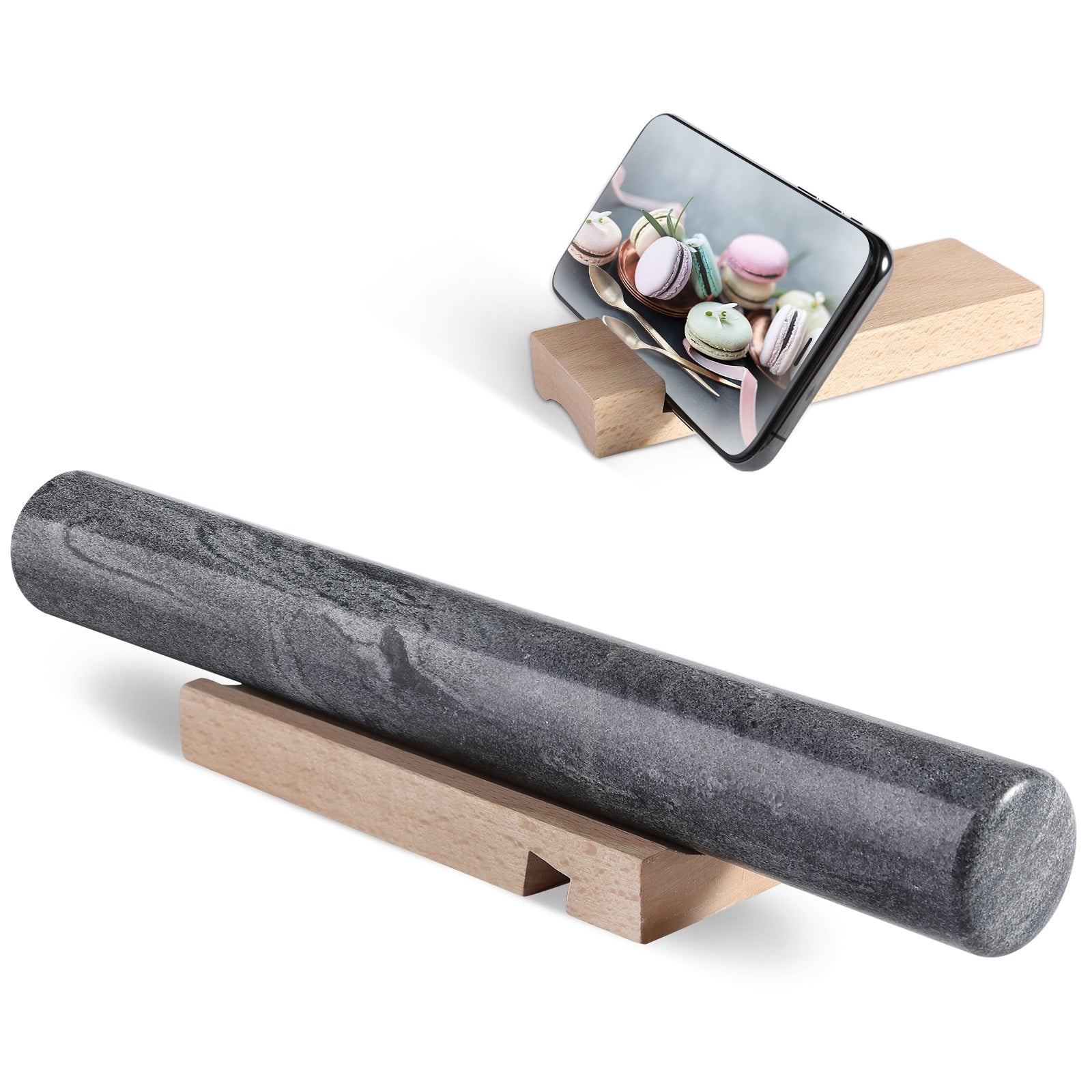 Koville marble french rolling pin in natural stone