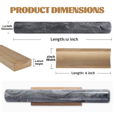 Koville marble french rolling pin in natural stone