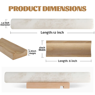 Koville marble french rolling pin in natural stone