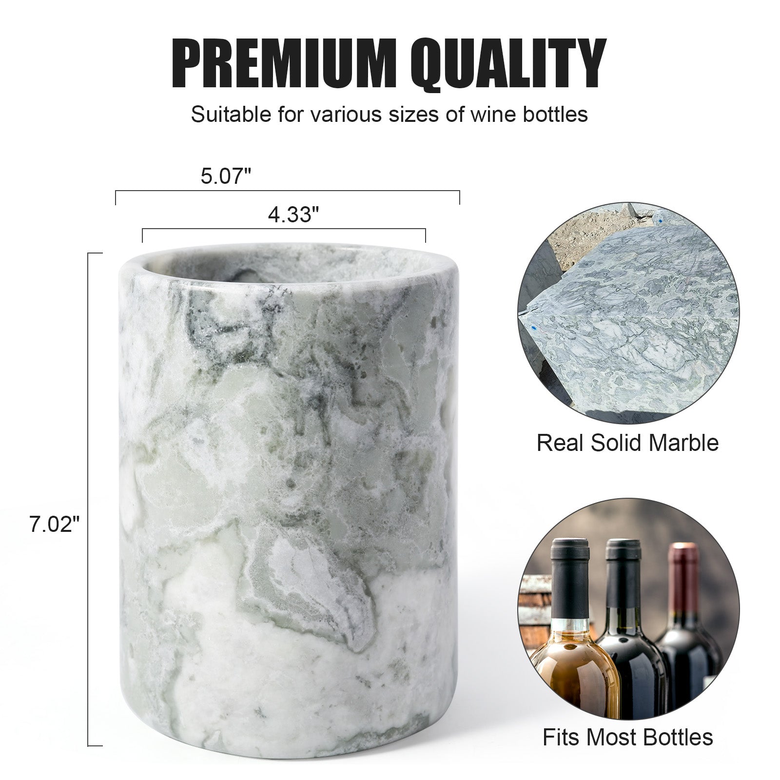 Koville Natural Stone Straight Wine Cooler in Bianco Palomino