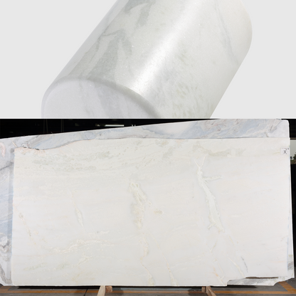 Koville Natural Stone Straight Wine Cooler in Namib Fantasy on a dining table with a wine bottle