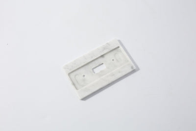 Koville Marble Single Toggle Switch Plate for Interior Walls, 4.5 × 2.8 in – Bianco Carrara, view 2