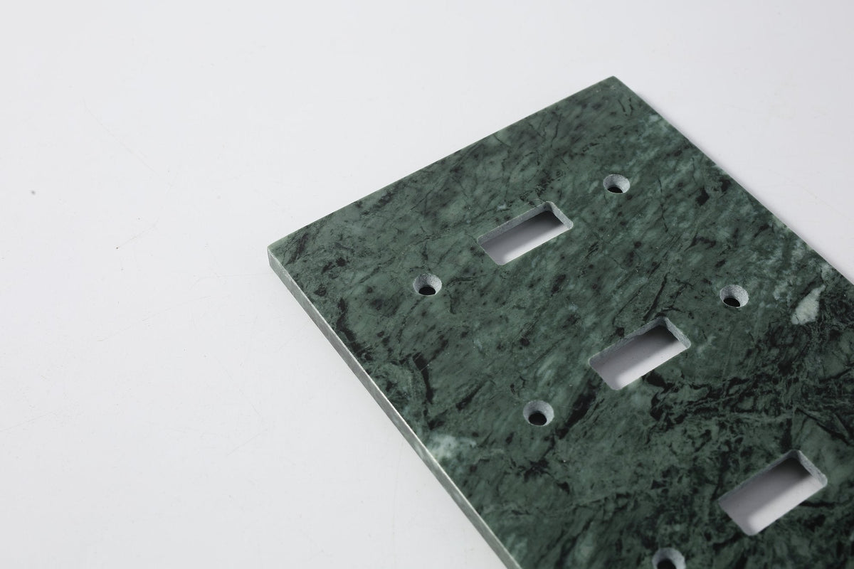 Koville Marble Four-Position Toggle Switch Plate for Interior Walls, 8.1 × 4.5 in – Indian Green, view 2