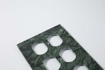 Koville Marble Three-Outlet + Toggle Wall Plate for Interior Walls, 8.1 × 4.5 in – Indian Green, view 3