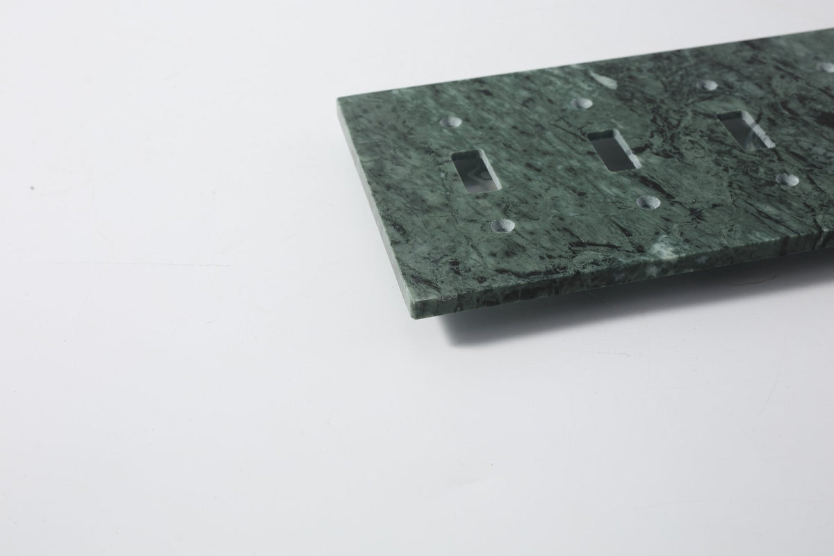 Koville Marble Four-Position Toggle Switch Plate for Interior Walls, 8.1 × 4.5 in – Indian Green, view 5