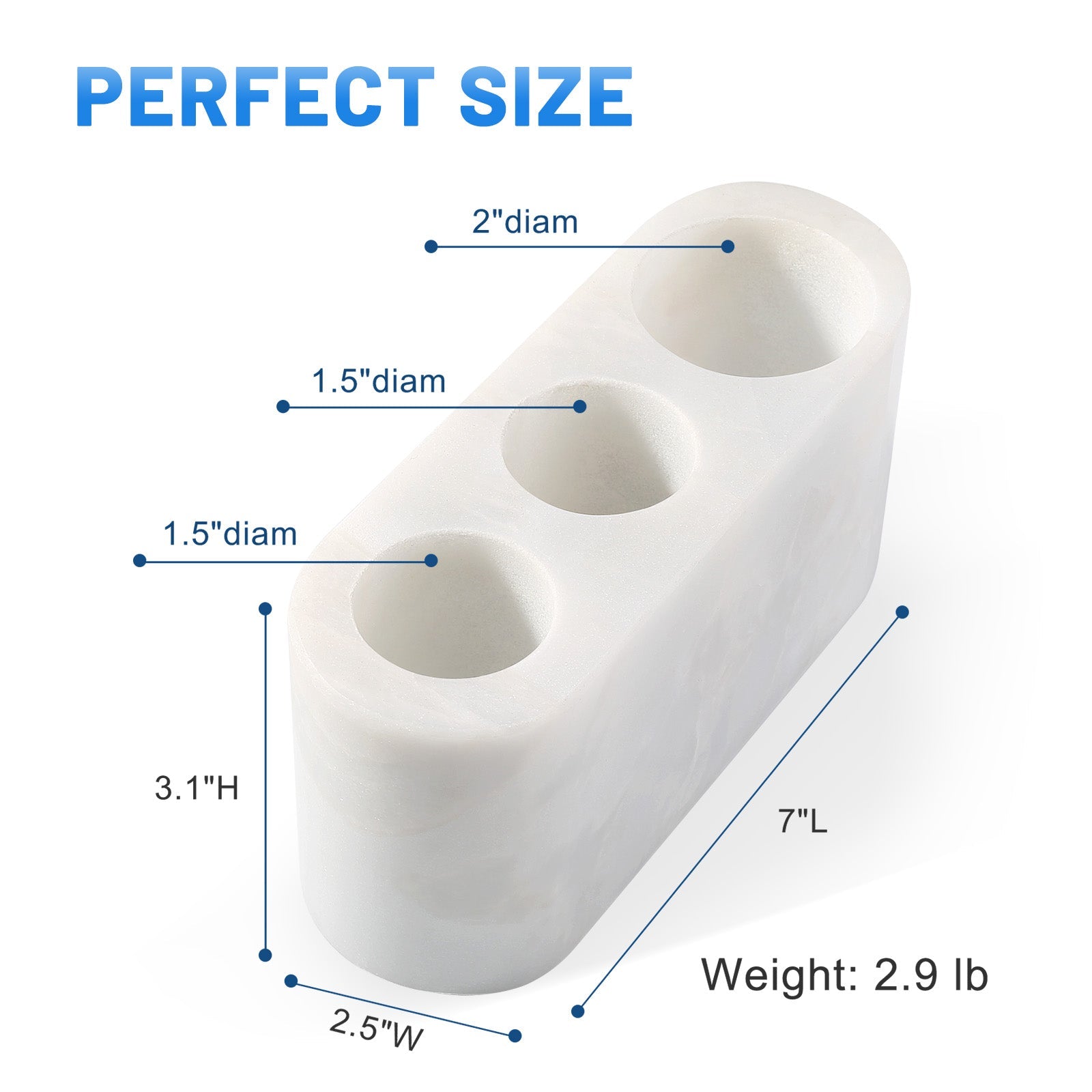 Koville Natural Marble natural stone toothbrush holder in Karibib Ice for bathroom vanity