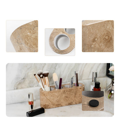 Koville Natural Marble natural marble toothbrush holder in Chestnut Brown for bathroom vanity