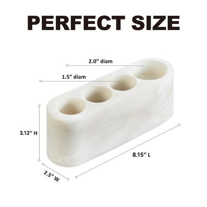 Koville Natural Marble natural marble toothbrush holder in Karibib Ice for bathroom vanity