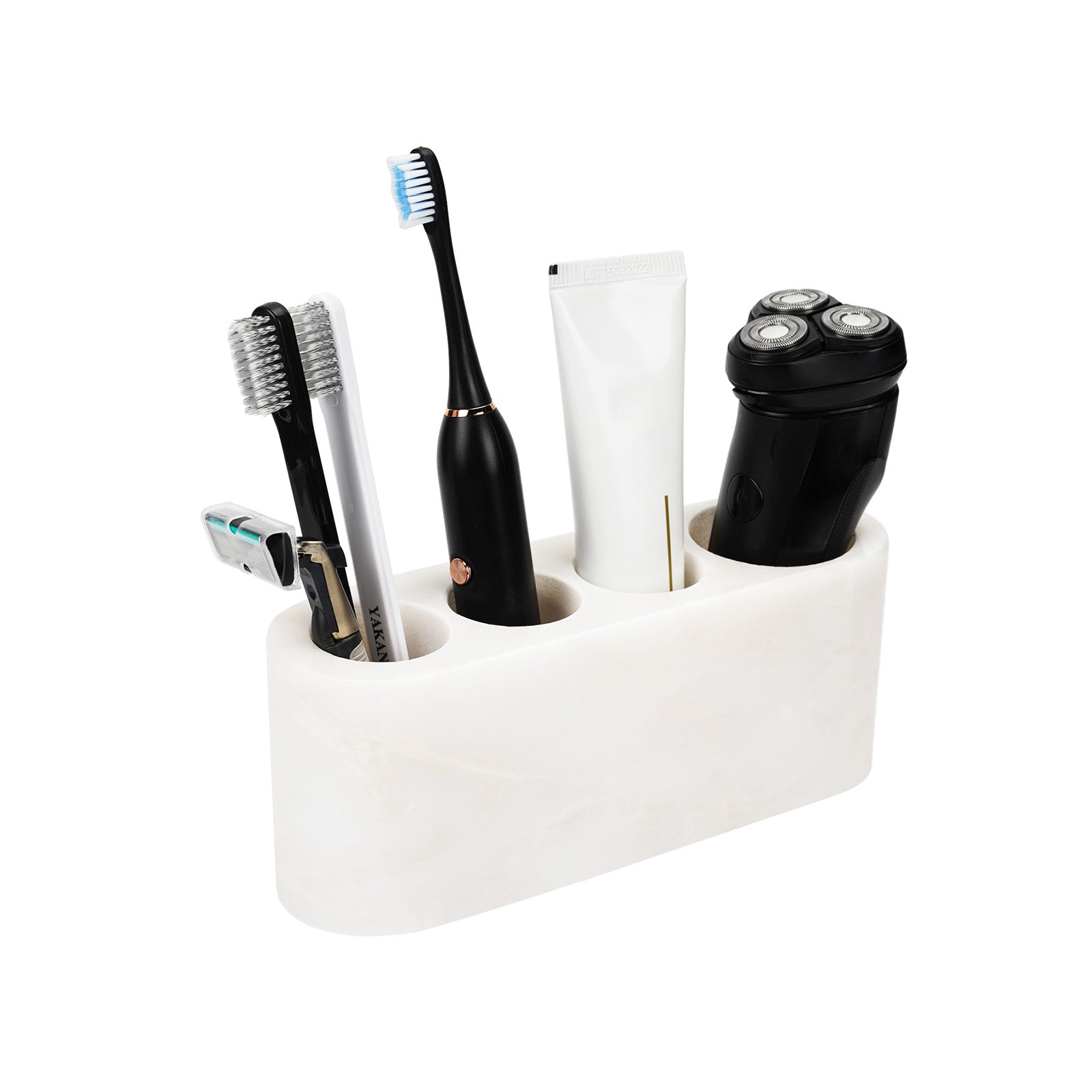 Koville Natural Marble natural marble toothbrush holder in Karibib Ice for bathroom vanity