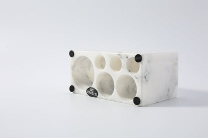 Koville Natural Marble natural stone toothbrush holder in Grigio Fantasy for bathroom vanity