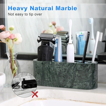 Koville Natural Marble natural marble toothbrush holder in Indian Green for bathroom vanity