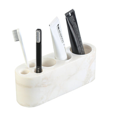 Koville Natural Marble natural marble toothbrush holder in Karibib Ice for bathroom vanity