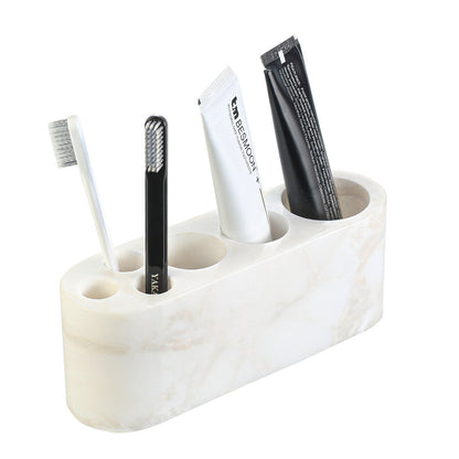 Koville Natural Marble natural marble toothbrush holder in Karibib Ice for bathroom vanity