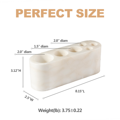Koville Natural Marble natural marble toothbrush holder in Karibib Ice for bathroom vanity