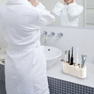 Koville Natural Marble natural marble toothbrush holder in Karibib Ice for bathroom vanity