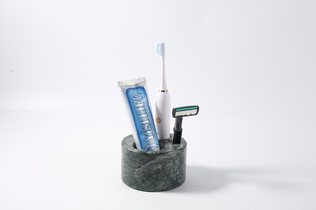 Koville Marble Cat-Paw Toothbrush Holder for Bathroom Counters – Indian Green, view 1